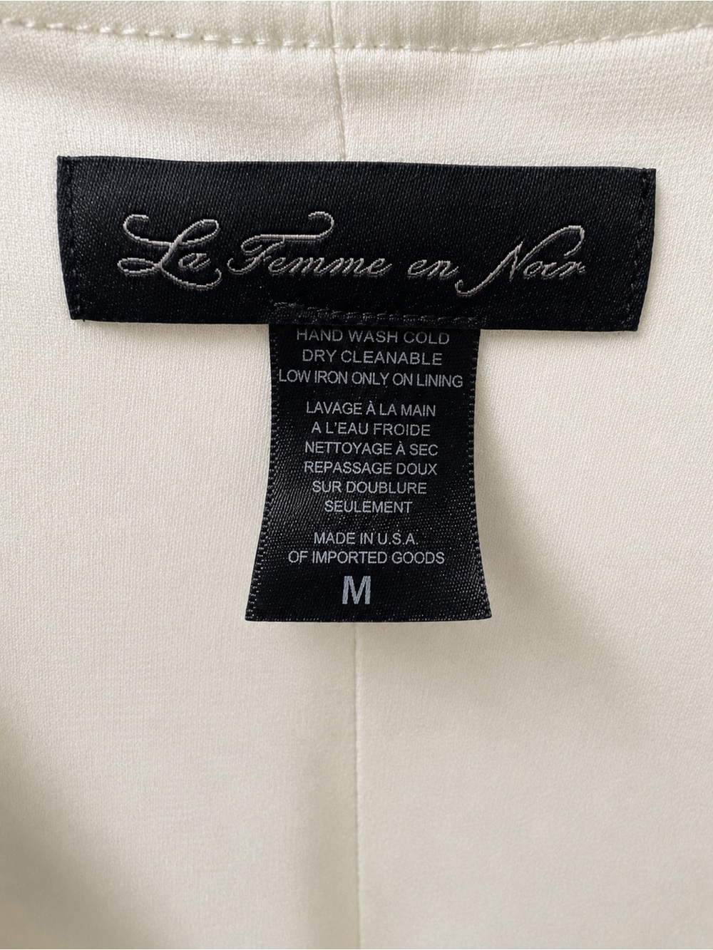 Le Femme en Noir Ivory Puff Sleeve Surplice Top Size M Romantic Peplum Blouse - Picture 4 of 5